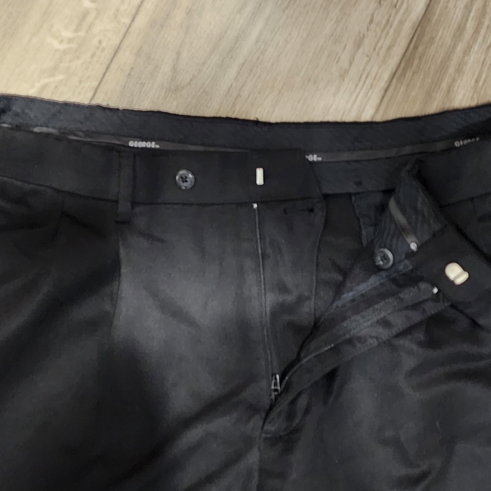 George Men's Black Pleated Slacks - Picture 9 of 12